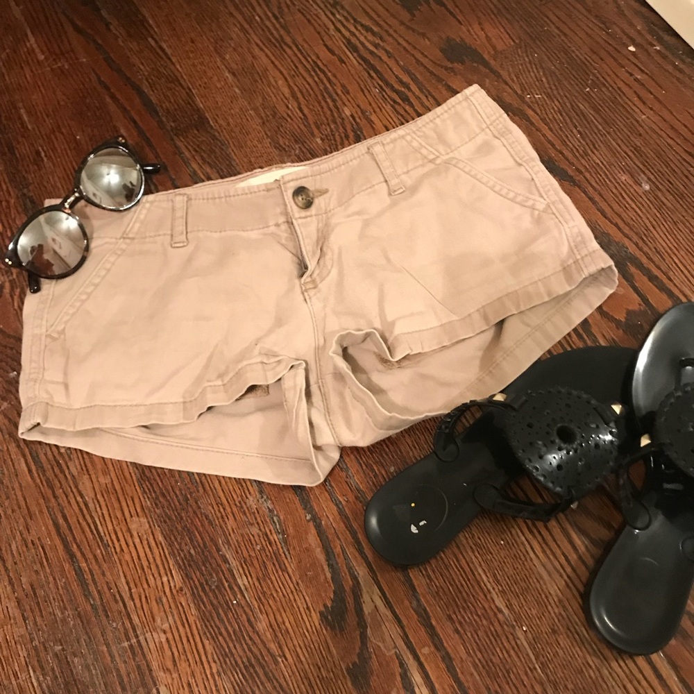 Khaki Hollister Short Shorts